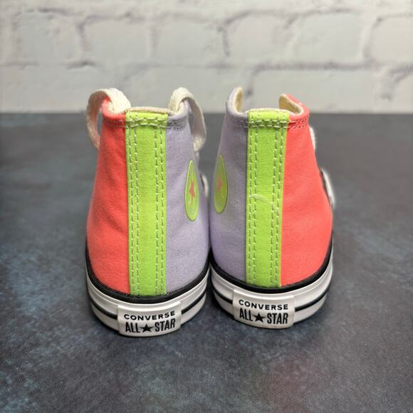 Converse All Star Toddler High Top Sneakers Electric Blush Color Block Size 6 - Picture 3 of 7